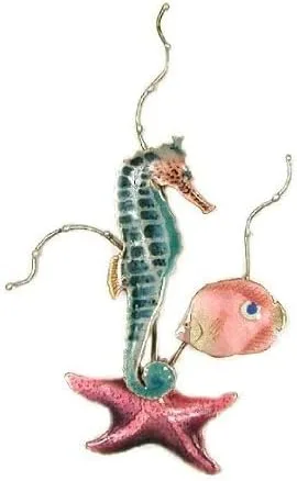 Bovano - Escultura de pared - Caballito de mar con pez estrella