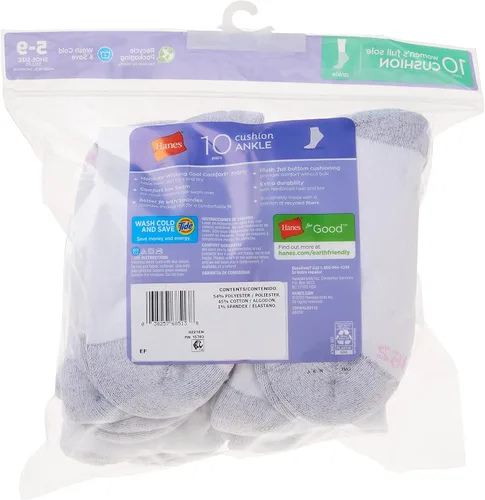 Vista 7 de Hanes Calcetines tobilleros de 10 pares para mujer