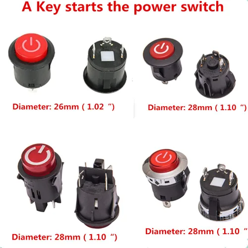 Vista 3 de Una llave inicia el botón del interruptor de encendido, accesorio del interruptor de arranque, para niños, automóvil eléctrico, piezas de repuesto