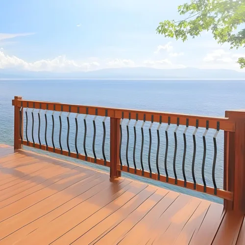 Vista 7 de Akenow Paquete de 51 balaustres curvos, balaustres de cubierta de hierro resistente de 29.5 pulgadas con tornillos, balaustres de arco ondulado