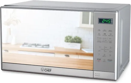 Vista 10 de Microondas Commercial CHEF de 0.7 pies cúbicos con 10 niveles de potencia, microondas de 700 W con pantalla digital, con cerradura de seguridad