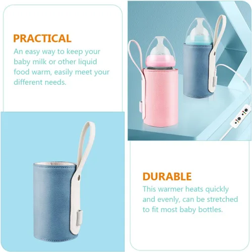 Vista 7 de FRCOLOR Portable Bottle Warmer Sleeve USB Rechargeable Travel Milk Heater with Intelligent Temperature Control and Timer Compact Insulated Warmer