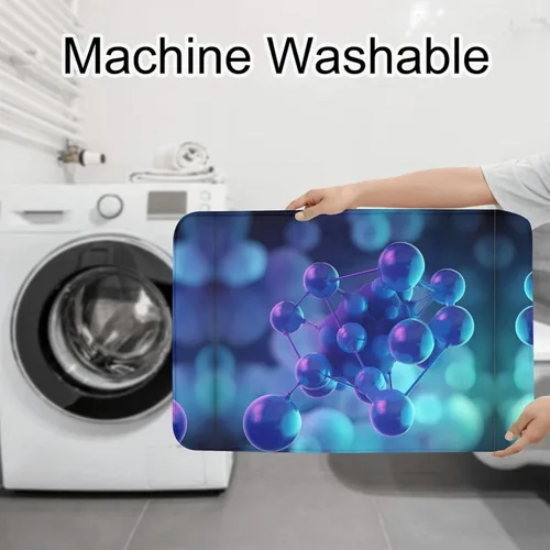 Vista 6 de CO2 Pattern absorbent non-slip floor mat set of 3 - suitable for bathroom, bedroom, kitchen