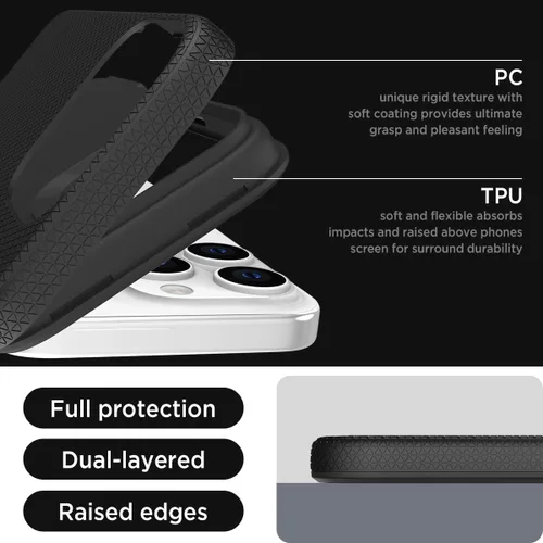 Vista 3 de Miimall Funda magnética delgada compatible con iPhone 15 Pro, color negro