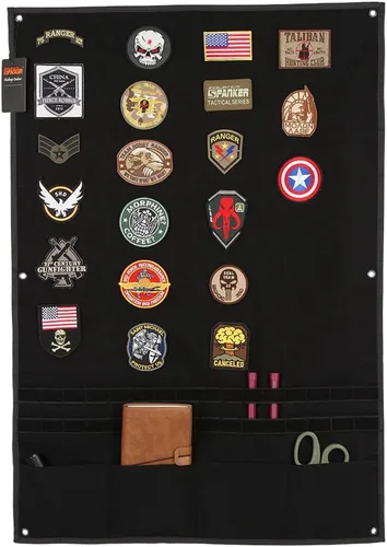 Vista 14 de EXCELLENT ELITE SPANKER Tablero de Exhibición de Parches Tácticos Plegable Panel Portador de Parches Militares (Negro, S)