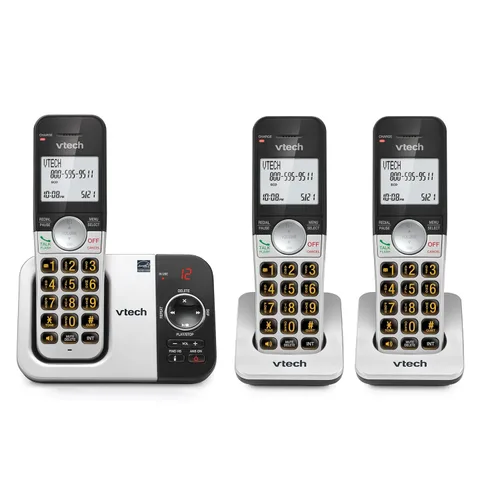 Vista 19 de VTech Teléfono inalámbrico con pantalla grande y botones grandes, DECT 6.0 con identificador de llamadas/llamada en espera, altavoz dúplex completo