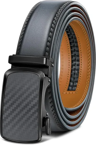 Vista 9 de BULLIANT Cinturón para hombre, cinturón de marca con trinquete de cuero genuino para regalo, talla personalizada