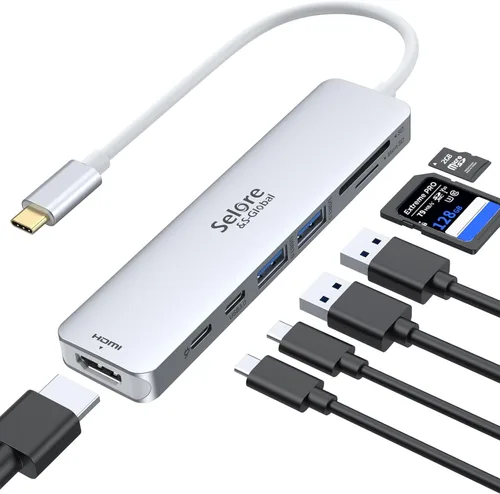 Vista 8 de Selore Hub USB 3.0, Selore Hub USB de 4 puertos Ultra-Slim Data USBA Splitter USBA Expander con 2 ft Compatible con portátil con puerto A