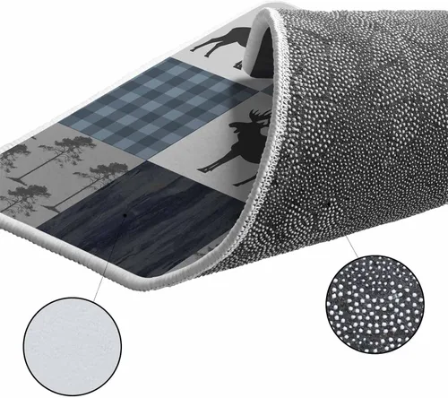 Vista 7 de Large Rectangular Area Rugs 2.7' x 5' Living Room, Retro Countryside Bear Moose Woods Durable Non Slip Rug Carpet Floor Mat for Bedroom Bedside