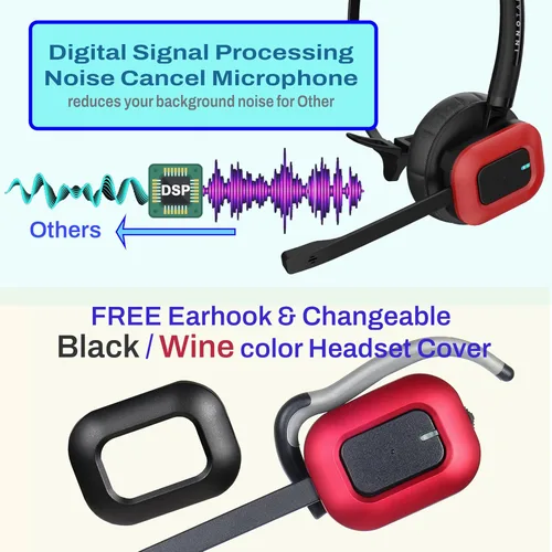Vista 4 de INNOTALK Auriculares inalámbricos compatibles con Poly Polycom VVX300, VVX310, VVX400, VVX410 y cualquier modelo VVX con paquete de cable