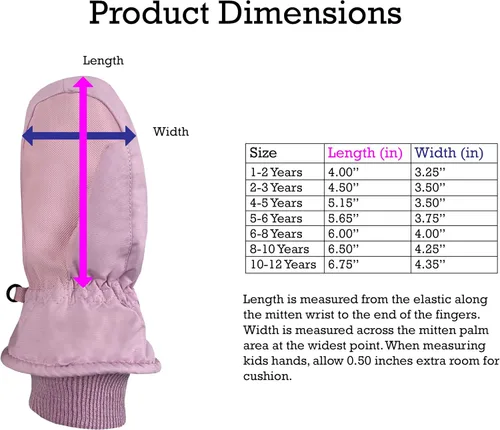 Vista 6 de N'Ice Caps - Manoplas impermeables con Thinsulate, para bebés o niños pequeños, manoplas de nieve, para el invierno, fáciles de poner
