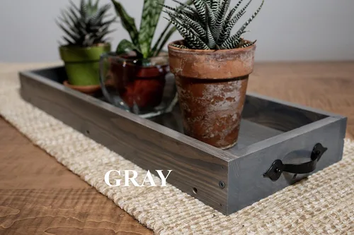 Vista 3 de Rustic long table tray-farmhouse table trough-farmhouse table decor-tray for decor-farmhouse table tray centerpiece-dining room centerpiece-long