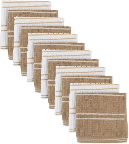 Vista 11 de DII Basic - Colección básica de rizo acanalado para cocina, azul, paños de cocina, 12 piezas