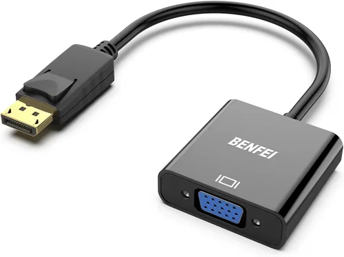BENFEI Conversor DisplayPort a VGA, cable macho a hembra chapados para Lenovo, Dell, HP, ASUS.