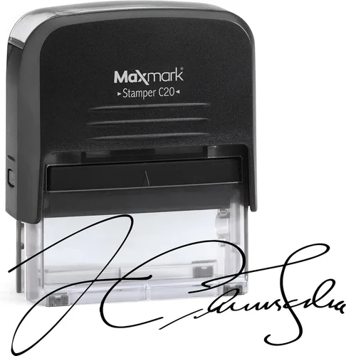 Vista 21 de MaxMark Sello de firma personalizado: sello de bolsillo preentintado de tamaño pequeño personalizado con tu firma