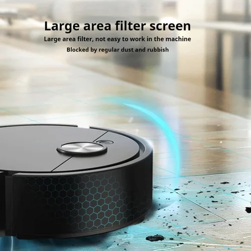 Vista 7 de Aspiradora robótica inteligente, barrido automático 3 en 1, trapeador y vaciado automático para suelos de madera, alfombras y pelo de mascotas Negro