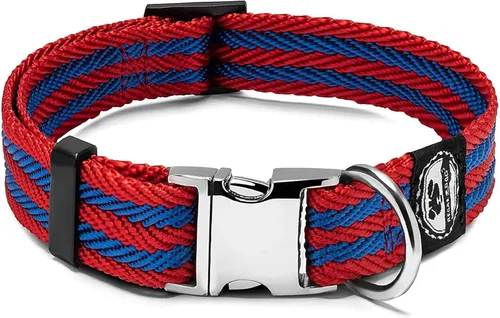 Vista 13 de Regal Dog Products Collar grande para mascotas con hebilla grabada personalizada, collares de sarga duraderos para perros pequeños, collares