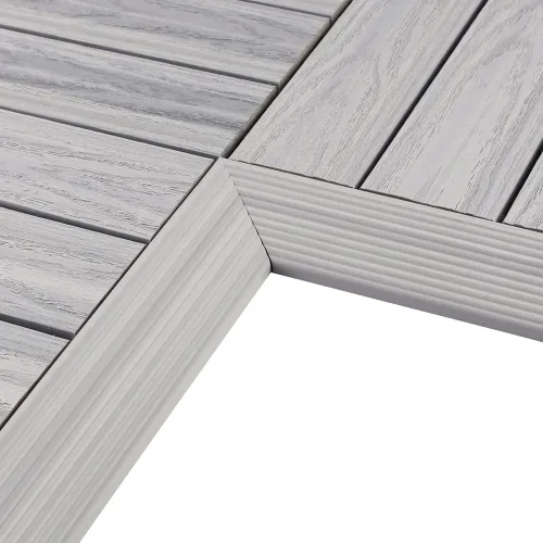 Vista 6 de NewTechWood 1/6 pies x 1 pie Quick Deck Azulejo compuesto interior de esquina Fascia en rojo sueco (2 piezas/caja)