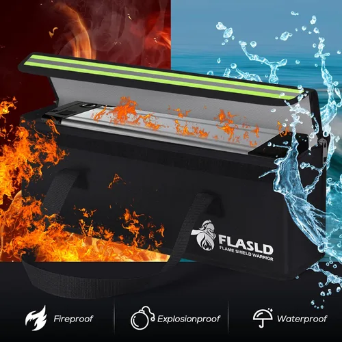 Vista 2 de FLASLD Bolsa de batería para bicicleta eléctrica Bolsa de carga segura ignífuga Bolsa de batería Lipo a prueba de explosiones de gran capacidad