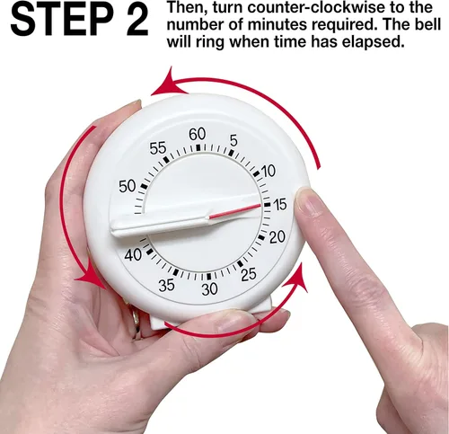 Vista 3 de Norpro Nuevo temporizador de cocina de 60 minutos con anillo largo 3.5"/9cm fácil de leer operar