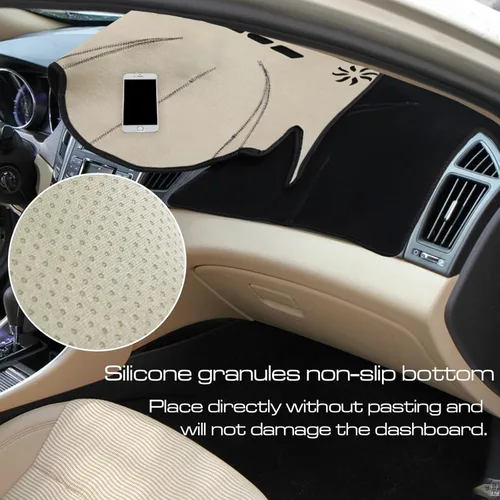 Vista 4 de SENSHINE para Hyundai Sonata 2011 2012 2013 2014 Funda para salpicadero, Funda para consola central, Alfombrilla para salpicadero, Protector