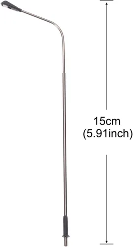 Vista 2 de MECCANIXITY Modelo ferroviario LED farol lámparas poste luces blancas 1/75 escala 5.9 in 5.91inch 3V, paquete de 2