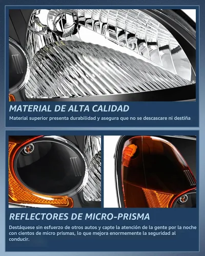Vista 8 de Nilight - Conjunto de faros delanteros compatibles con Honda Civic 1996 1997 1998. Reemplazo de faros delanteros, carcasa negra, reflector ámbar
