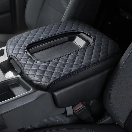Vista 9 de ISSYAUTO Funda para reposabrazos compatible con Silverado Suburban Yukon Sierra Tahoe 2007-2014, funda de cuero para consola central