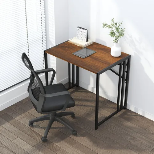 Vista 92 de Escritorio plegable de 47 pulgadas, no requiere montaje, mesa de oficina en casa, escritorio de campamento para computadora de juegos, color beige