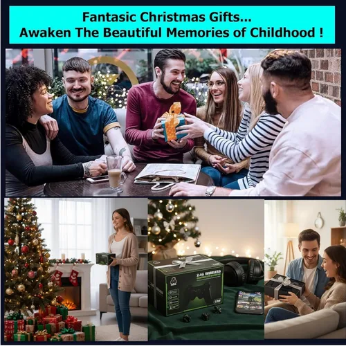 Vista 6 de 20000+ Games Retro Gaming Console,2025 Home Game Console Wireless Double Handle PSP Arcade Double TV Game Console Plug and Play Video Game Stick