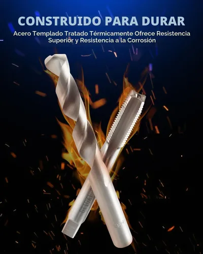 Vista 4 de Kit de reparación de roscas Helicoil de Orion Motor Tech, juego de herramientas de reparación de roscas de 1/4"-20 con broca HSS y 30 insertos