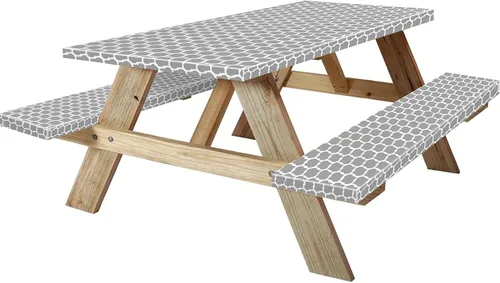 Vista 20 de KENOBEE Funda para Mesa y Banco de Picnic de 5 Pies, Esenciales de Camping Equipo para RV, 60 Pulgadas Impermeable Resistente al Viento Mantel