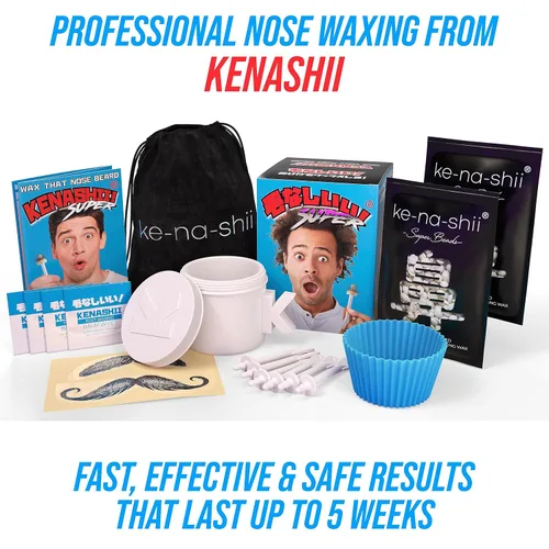 Vista 3 de Kit de cera para nariz Kenashii Super 100g de cera, 24 aplicadores No se requiere microondas Depilación de orejas Para hombres y mujeres