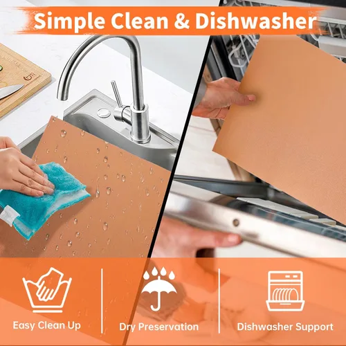 Vista 5 de WIBIMEN Alfombrillas para parrilla al aire libre, 7 piezas de cobre, 100% antiadherente, libre de PFOA, 15.75 x 13 pulgadas, resistente