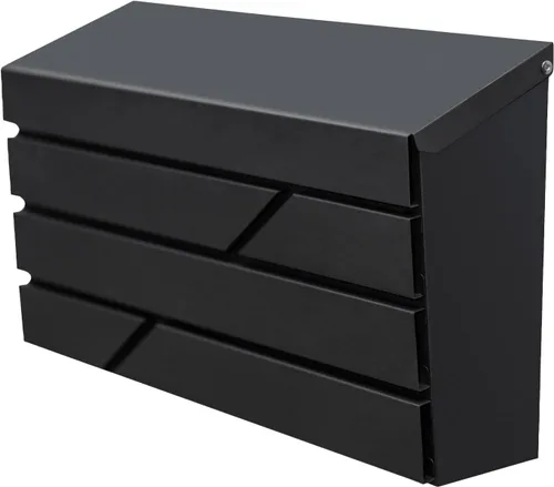 Buzón de montaje en pared para casa exterior, buzón de gran capacidad con caja de depósito, caja postal de acero galvanizado y metal a prueba de