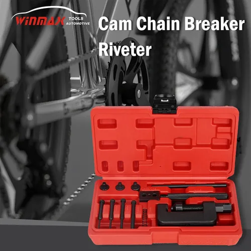 Vista 4 de Kit de herramientas para romper cadenas, 13 piezas para motocicleta y kit de herramientas de reparación de remachado