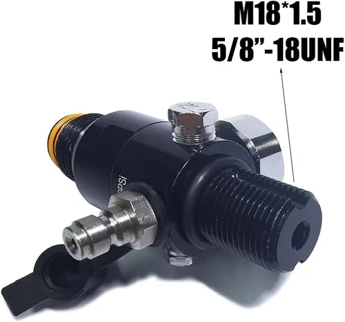 Vista 8 de Válvula reguladora HPA para Paintball Airsoft PCP Aire comprimido CO2 Nitrógeno Cilindro Tanque Botella 4500psi Entrada, Salida 800psi 1800psi