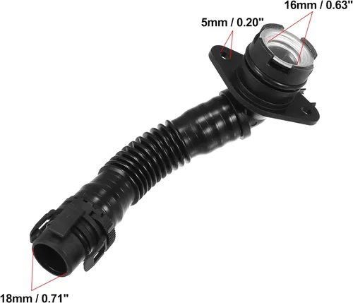 Vista 4 de X AUTOHAUX Manguera de ventilación del cárter del coche para BMW X3, X5, X6 (2011-2017), X1 (2013-2015), X4 (2015-2018)
