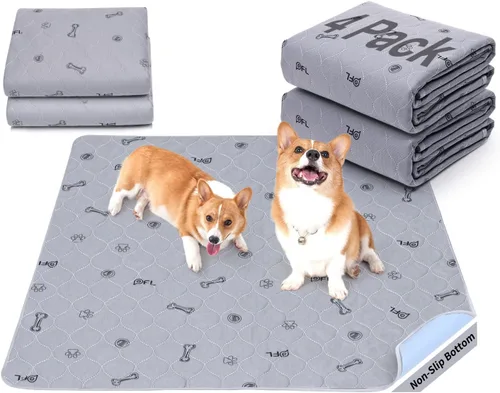Vista 15 de Almohadillas lavables para orina para perros, paquete de 2 almohadillas reutilizables para cachorros, almohadillas absorbentes para parto