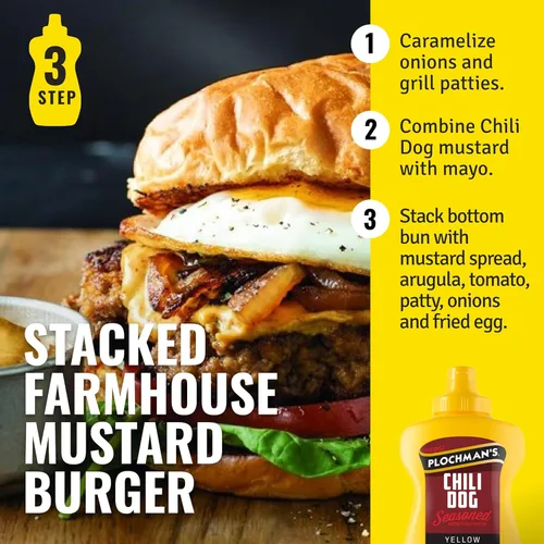Vista 5 de Plochman, Mostaza Chili Dog, 15 onzas, perfecta para perros calientes