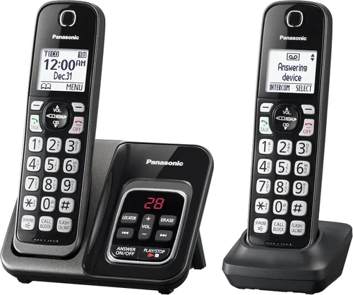 Vista 2 de PANASONIC KX-TGD562M - Sistema de teléfono inalámbrico expandible con Bluetooth Link2Cell, asistente de voz, contestador automático y bloqueo