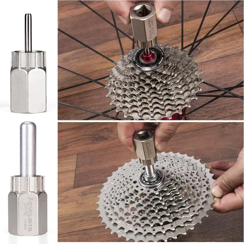 Vista 3 de Kit de herramientas de extracción de casete de bicicleta, herramientas de extracción de piñón de bicicleta, herramienta de látigo de cadena y anillo