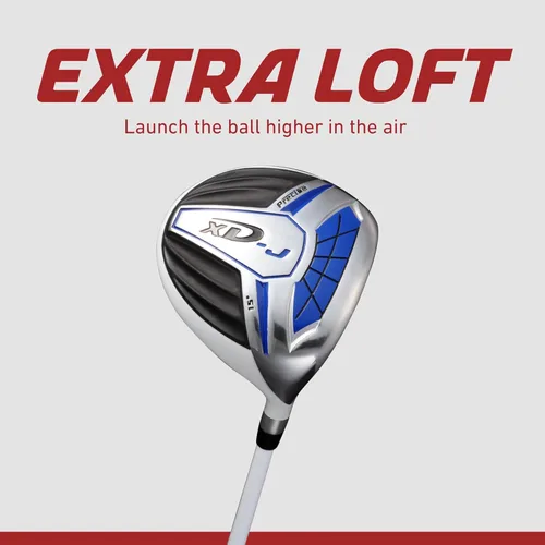 Vista 4 de Juego de palos de golf junior para niños Precise XD-J – Juego de golf junior para niños y niñas con ejes de grafito ligeros, híbrido, putter y bolsa