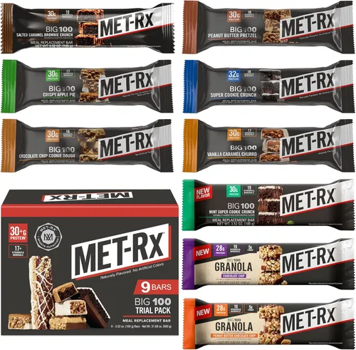 Vista 12 de MET-Rx Big 100 barras de proteínas colosales, Blueberry Cobbler, barras de reemplazo de comidas, 4