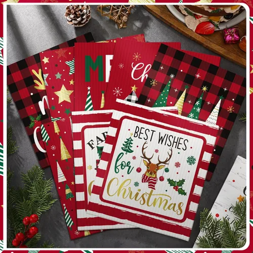 Vista 7 de Sunnyray 24 paños de cocina suecos, paños de cocina, paños de limpieza reutilizables de esponja, toallitas absorbentes y lavables para limpieza