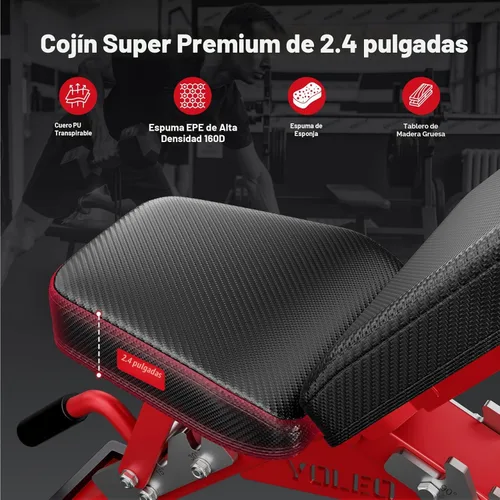 Vista 4 de YOLEO Banco de Pesas Ajustable Comercial - MÁXIMO 2300 LBS Banco de Entrenamiento de Servicio Pesado para Gimnasio en Casa, Press de Banco