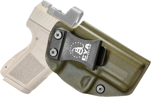 Vista 107 de CYA Supply Co. Funda para llevar armas dentro del cinturón, lista para ópticos (verde OD) IWB, para llevar armas ocultas, dentro de la cintura