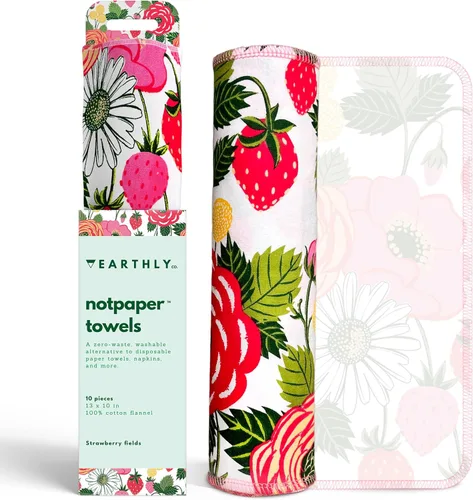 Vista 23 de Toallas de Papel Reutilizables - Paquete de 10 - Rollo de Toallas de Papel de Tela de Algodón Lavables - Servilletas Reutilizables sin Papel de Tela