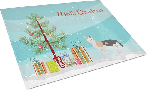 Vista 48 de Caroline's Treasures CK4739LCB Abyssinian Cat Merry Christmas Glass Cutting Board Large Decorative Tempered Glass Kitchen Cutting and Serving Board