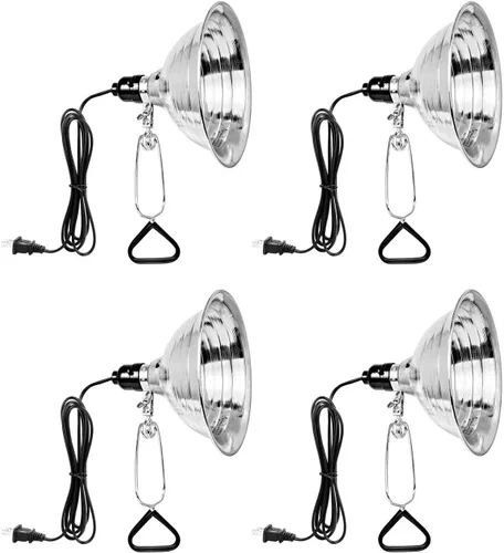 Vista 15 de Simple Deluxe - Enchufe de lámpara de abrazadera con reflector de aluminio de 10.5 pulgadas, adecuado para lámpara de hasta 250W